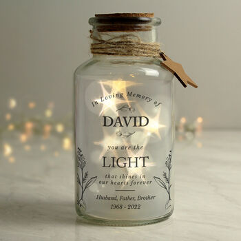 Personalised In Loving Memory LED Glass Jar, 3 of 4