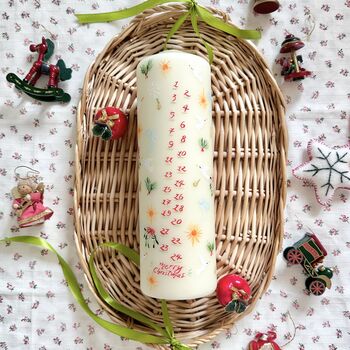 Hand Painted Christmas Countdown Candle, 3 of 5