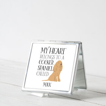 Personalised Heart Belongs To A Cocker Spaniel Mirror, 2 of 3