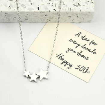 30th Birthday Stars Necklace, A Star For Every Decade, 2 of 9