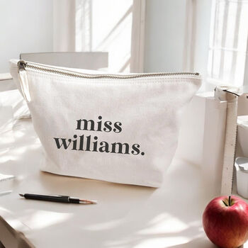 Personalised Teacher Canvas Pouch, 3 of 7