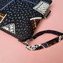 Large African Print Zip Pouch | Grey Deji Print, thumbnail 4 of 5