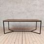 Tower Brown Oak Dining Table With V Shaped Legs, thumbnail 3 of 6