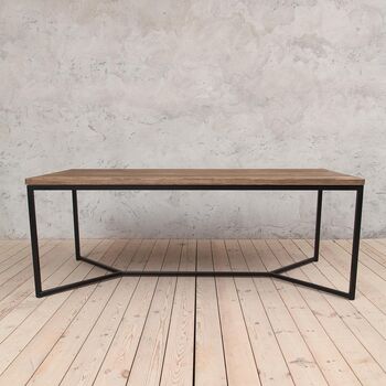 Tower Brown Oak Dining Table With V Shaped Legs, 3 of 6