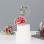 Personalised Wedding Cake Topper With Pink Flowers, thumbnail 5 of 6