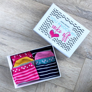Personalised You Knock My Socks Off Sock Gift Box, 2 of 2
