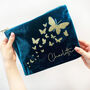 Personalised Velvet Butterfly Trail Make Up Bag Bag, thumbnail 6 of 12