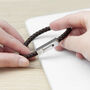 Personalised Men’s Contemporary Clasp Leather Bracelet, thumbnail 2 of 8