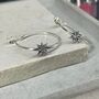 Sterling Silver North Star Hoops, thumbnail 1 of 12