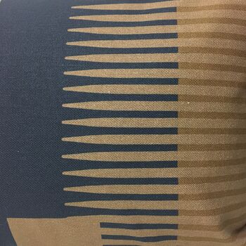 Combed Stripe Cushion, Mocha, Chocolate + Navy, 4 of 5