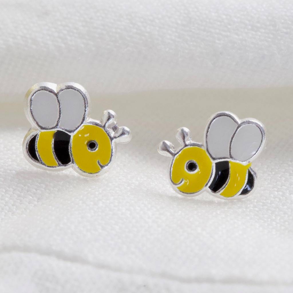 Sterling Silver Cute Bee Stud Earrings By Lisa Angel ...