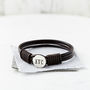 Personalised Monogram Silver And Leather Bracelet, thumbnail 1 of 6