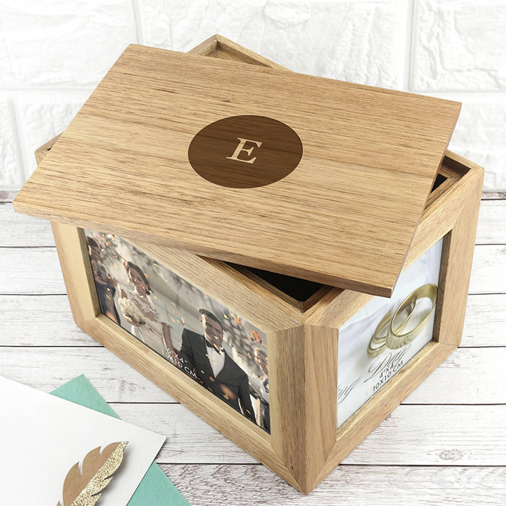 Personalised Photo Cube Keepsake Box With Initials, 1 of 7