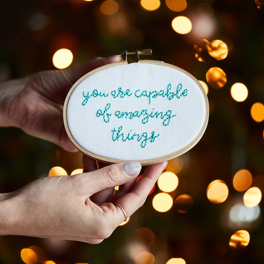 Amazing Things Mini Motivator Embroidery Kit, 1 of 8