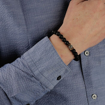 Handmade Personalised Lava Stone Bracelet For Men, 4 of 8