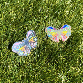 Pastel Rainbow Butterfly Enamel Pin Badge, 9 of 10