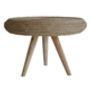 Round Wooden Side Table With Wicker, thumbnail 3 of 4
