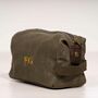 Personalised Initial Men's Waxed Cotton Canvas Wash Bag, thumbnail 5 of 6