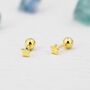 Sterling Silver Tiny Star Screw Back Earrings, thumbnail 4 of 12