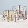 Antique Brass Recycled Glass Folded Double Photo Frame, thumbnail 2 of 12