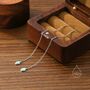 Sterling Silver Green Opal Oval Threader Earrings, thumbnail 2 of 11