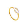 18ct Gold Plated Diamond Oval Ring, thumbnail 5 of 6