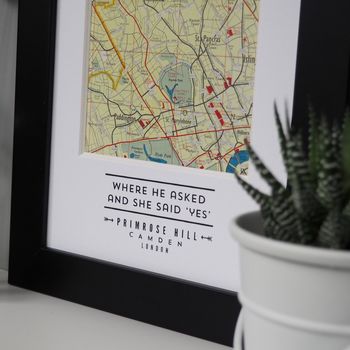 Personalised Single Map Engagement Art, 2 of 2