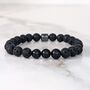 Men's Black Tourmaline And Lava Bead October Birthstone Bracelet, thumbnail 1 of 10
