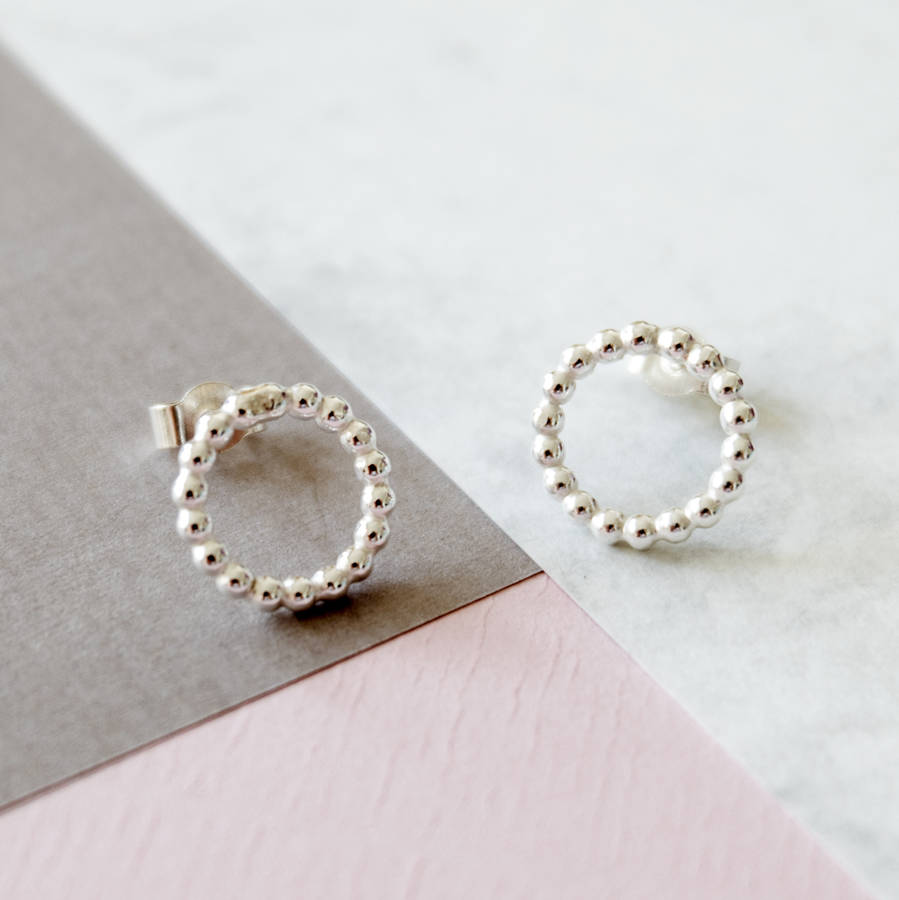 Silver Circle Bubble Earrings By Tanya Garfield Jewellery 