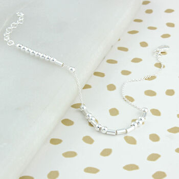 Sister Love Sterling Silver Morse Code Chain Bracelet, 5 of 10