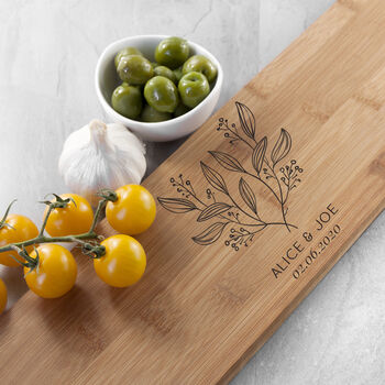 Personalised Happy Couple Bamboo Serving Board, 5 of 5