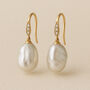 Solid 9ct Gold Keshi Pearl Drop Earrings, thumbnail 3 of 8