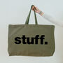 Olive Oversized Tote Bag. Stuff Bag. Weekend Bag, thumbnail 5 of 5