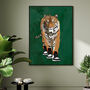 Custom Tiger Wearing Shoes Personalised Art Print, thumbnail 4 of 5
