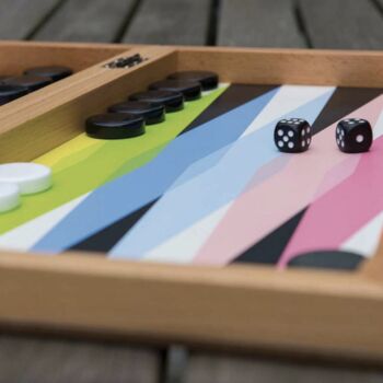 Personalised Bright Wooden Backgammon Set, 3 of 5