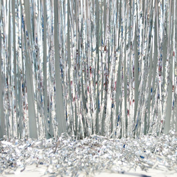 Silver Foil Party Curtain Backdrop Decoration, 2 of 7