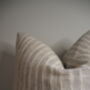 Charcoal Stripe Square Linen Scatter Cushion, thumbnail 2 of 8