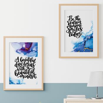 Set Of Two Watercolour Inspirational Quote Prints, 2 of 9
