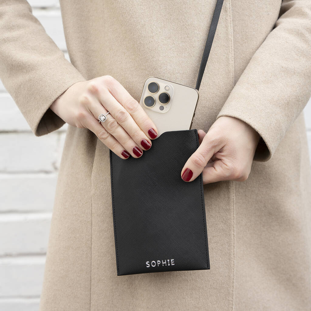 Personalised Vegan Crossbody Phone Bag By Potiega