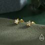 Tiny Cz Star Stud Earrings In Sterling Silver, thumbnail 6 of 12