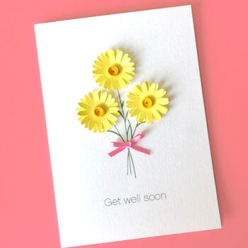 Get Well Soon Paper Daisy Posy Card, 2 of 10