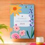 Family Organiser 2025 Wall Calendar Flower Design A3, thumbnail 1 of 6