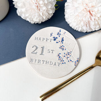 21st Birthday Floral Coaster, 5 of 7