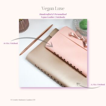 Personalised Vegan Leather Notebook | Blush Pink, 3 of 3