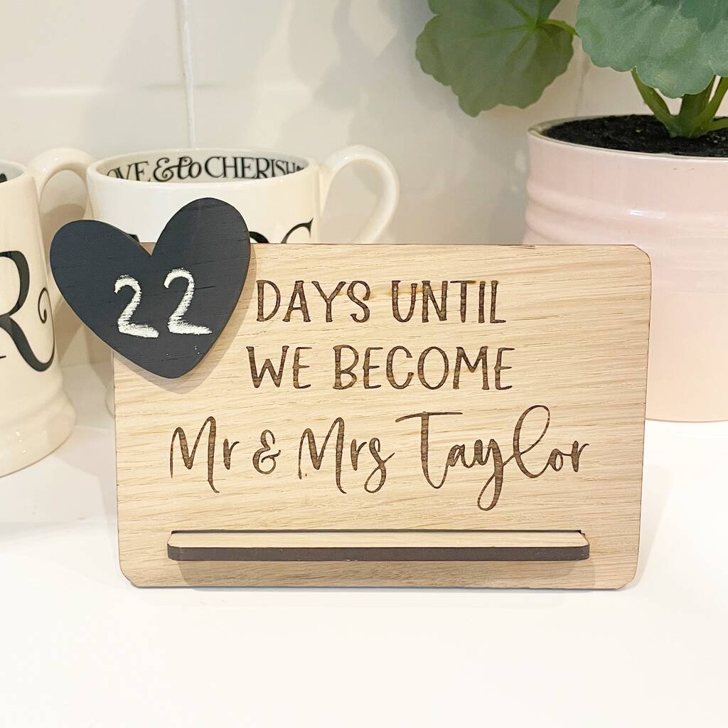 Personalised Wedding Countdown Plaque, 1 of 6