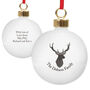 Personalised Highland Stag Ceramic Christmas Bauble, thumbnail 3 of 3