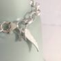 Personalised Sterling Silver Angel Wing Charm Bracelet, thumbnail 2 of 4