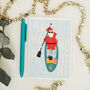 Paddle Boarding Santa Christmas Card, thumbnail 5 of 5