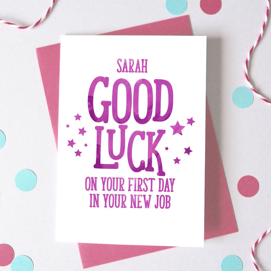 Personalised Good Luck New Job Card By Ruby Wren Designs