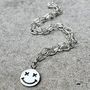 Smiling Again Chunky Chain Happy Face Necklace, thumbnail 2 of 5